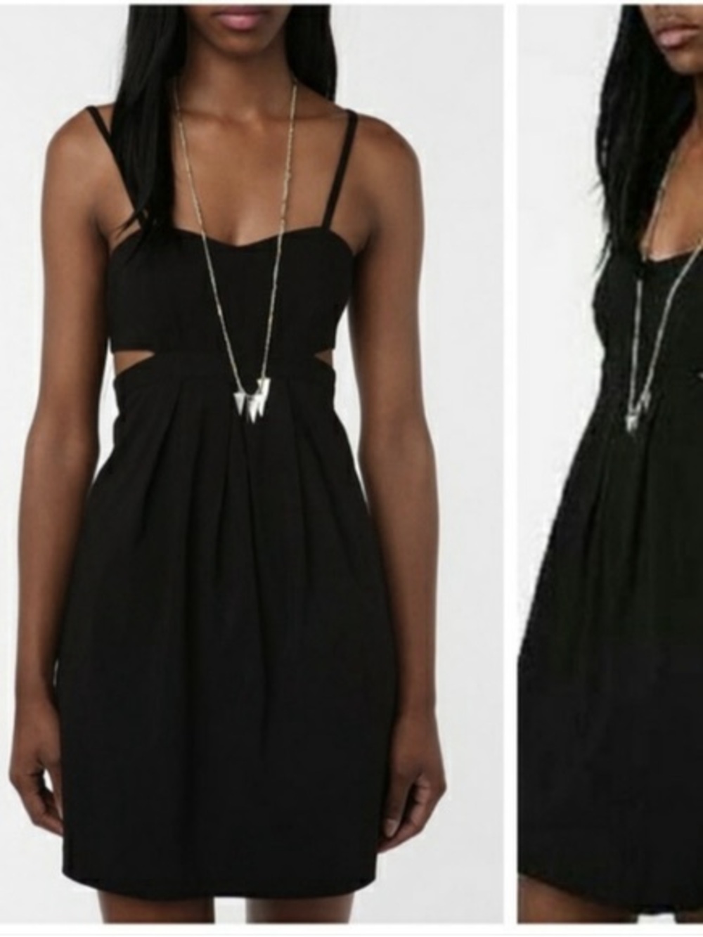 Urban Outfitters Black Cutout Midi Dress with Spaghetti Straps